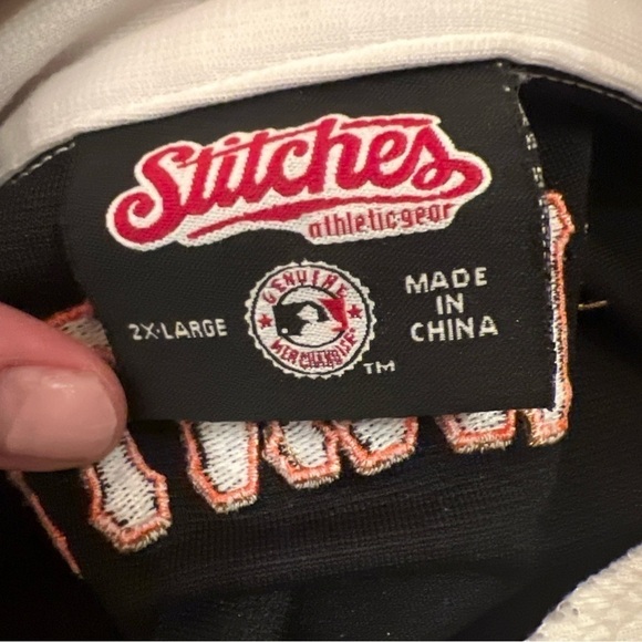 Stitches San Francisco Giants embroidered zip up track jacket sz 2XL arm stripes - Picture 3 of 10